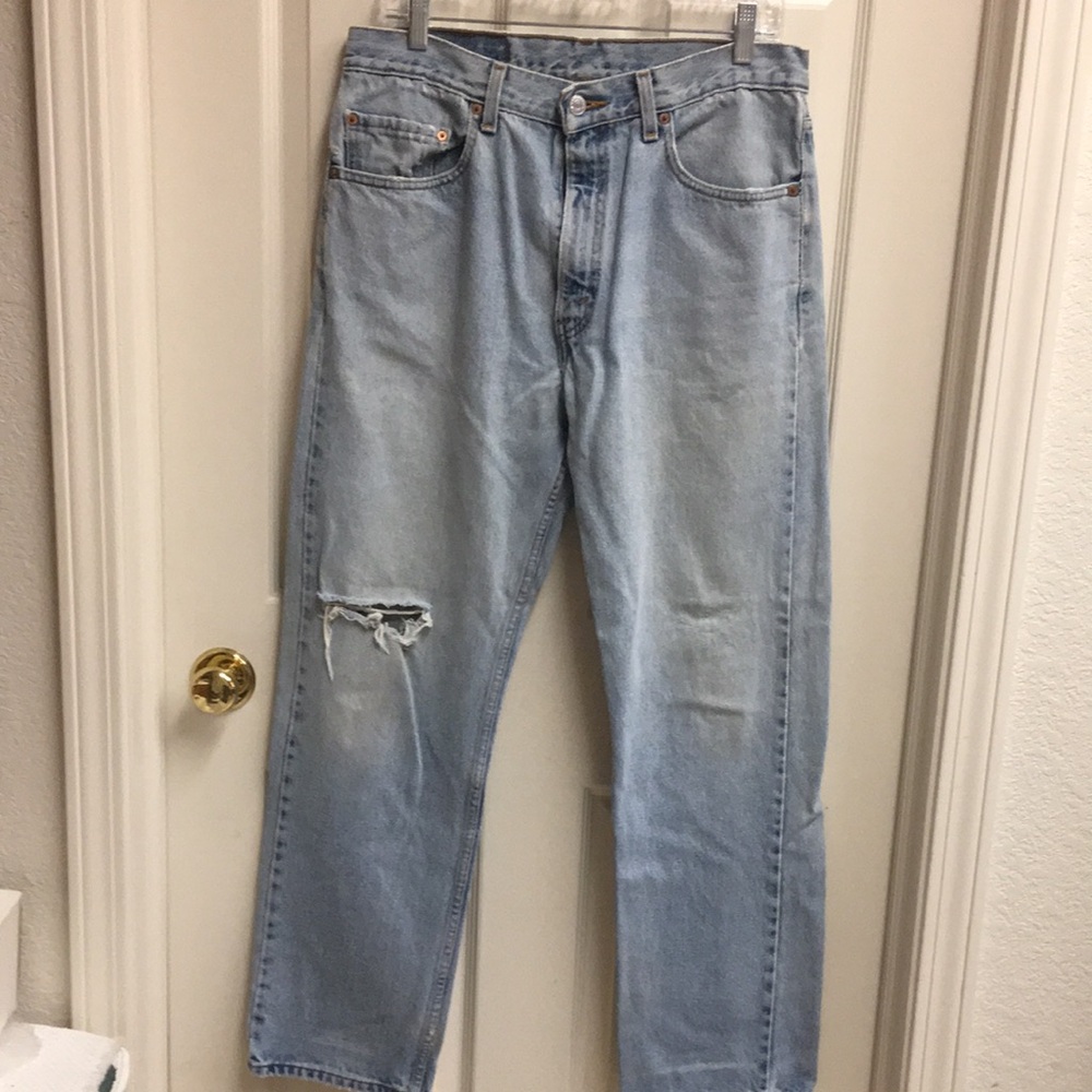 Men's 34/30 Levi’s Distressed Jeans, Light Blue